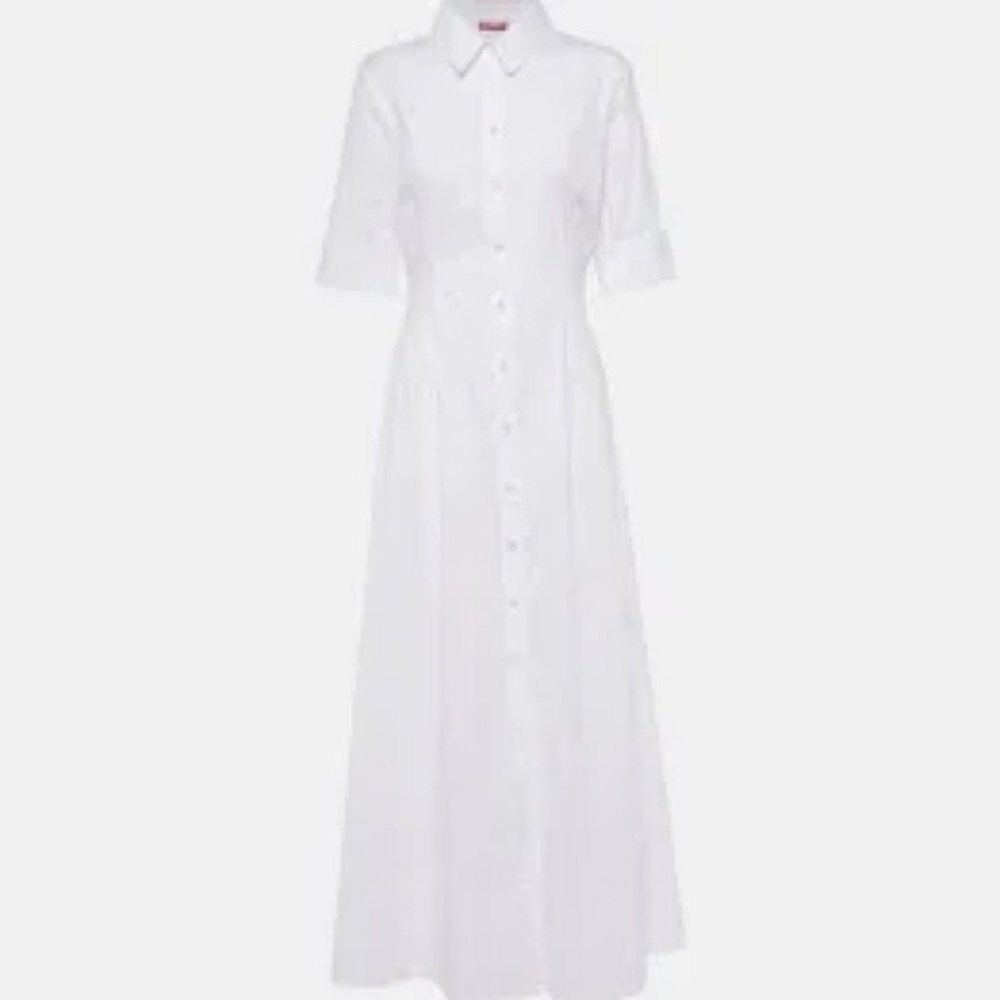 New NWT STAUD  Joan Collared Maxi Shirtdress White - Picture 4 of 6